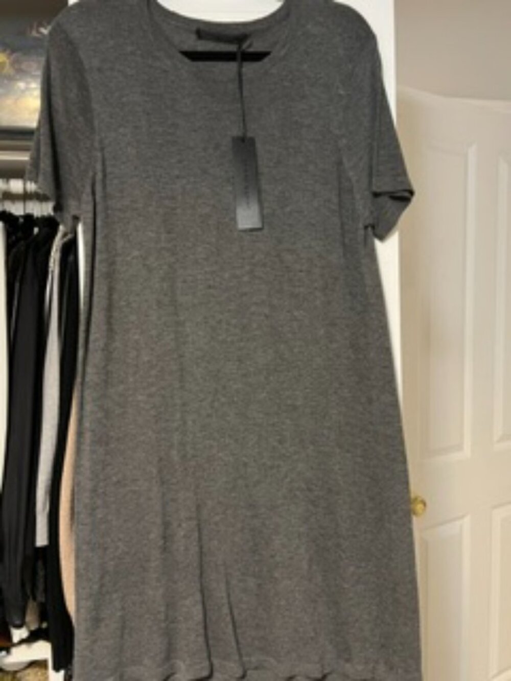 NWT Jenni Kayne Grey Cashmere/Viscose Short Sleeve Mid-Length Dress Size Medium
